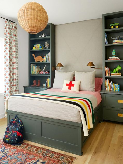 Big Boy Bedrooms, Big Kids Room, Hgtv Magazine, Bookcase Decor, Built In Bookcase, Boy Bedroom, Big Boy Room, Boys Bedrooms, Awesome Bedrooms