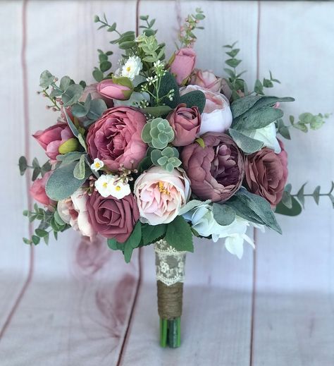 Dusty Rose Bouquet Boho Bouquet Mauve Bouquet Dusty Rose - Etsy Mauve Rose Wedding, Dusty Rose And Mauve Wedding, Wedding Flowers Rustic Bouquet, Wine Wedding Decor, Mauve Wedding Bouquet, Dusty Rose Wedding Flowers, Mauve Wedding Flowers, Dusty Rose Wedding Bouquet, Dusty Rose Bouquet