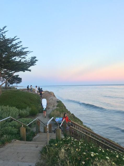 Ocean | Beach | Bluffs | Cliffs | Isla Vista | Santa Barbara | Surfer | Beach Stairs Santa Barbra Aesthetic, Uc Santa Barbara Aesthetic, Santa Barbara California Aesthetic, Beach View Aesthetic, Santa Barbara Aesthetic, Ucsb College Aesthetic, Florals Aesthetic, Beach University, Isla Vista Santa Barbara