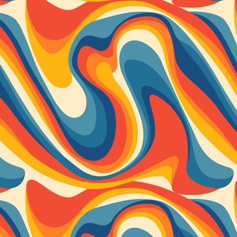 Hand drawn flat groovy psychedelic patte... | Free Vector #Freepik #freevector #pattern #hand-drawn #colorful #flat-design Colorful Designs Pattern, Colorful Patterns Background, Groovy Abstract Art, Colorful Pattern Art, Groovy Patterns Wallpaper, Groovy Design Patterns, Patterns And Designs, Phycodelic Design, Retro Pattern Design