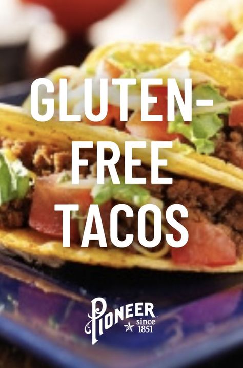 Let's taco 'bout how delicious these look! This Pioneer Taco Recipe is super tasty, easy-to-make, and the best part... they're gluten-free! Gf Tacos, Gluten Free Tacos Recipes, Gluten Free Taco Shells, Soft Corn Tacos, Tacos Gluten Free, Gluten Free Taco, Gluten Free Taco Seasoning, Corn Tacos, Soft Taco Shells