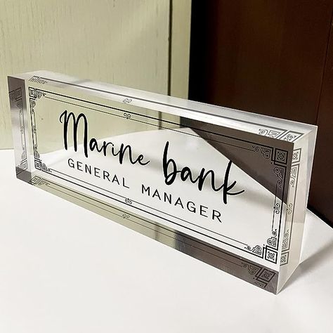 #Amazon #Affiliate Name Plate for Desk Personalized Custom Desk Name Plate Clear Acrylic Glass Customized Desk Nameplate Name Plaque Sign Home Office Desk Decor,8"x2.5"x1.2",Frame Diy Desk Name Plate, Office Sign Name Plates, Wooden Desk Name Plates, Custom Desk Name Plates, Acrylic Desk Name Plate, Plates Diy, Custom Desk, Desk Name Plates, Office Desk Decor