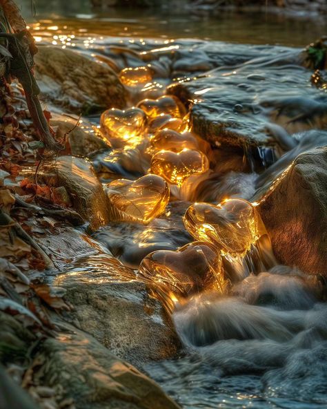 Hearts are in my heart 💛 . . #river #hearts #golden #nature #photooftheday #beautiful #heart #gold #midjourneydesign Golden Heart Aesthetic, Gold River, Golden Goddess, Golden Heart, Beautiful Heart, Love Art, My Heart, Mood Board, Collage