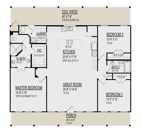 30x50 Floor Plans, Small 3 Bedroom Cabin, 50x30 House Plans, 40x40 House Plans Layout, 30 X 40 Barndominium Floor Plans, 3 Bedroom 2 Bath House Plans Open Floor, 40x50 House Plans Layout, Small Three Bedroom House Plans, Barndominium Layouts