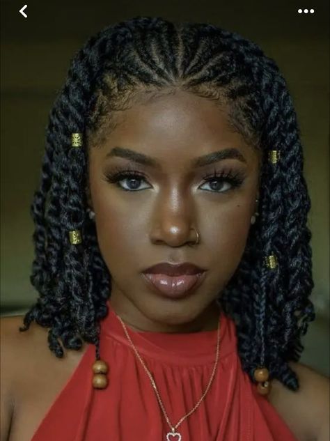 African Braids Short Hair, Cornrows And Twists Natural Hair, Short Nubian Twist Hairstyles, Passion Twists Hairstyle Fulani, Braided Medium Length Hair, Kiki Hairstyles For Ladies, Short Passion Twists Hairstyle Crochet, Fulani Twists Hairstyles, Cornrow Twist Braids Hairstyles