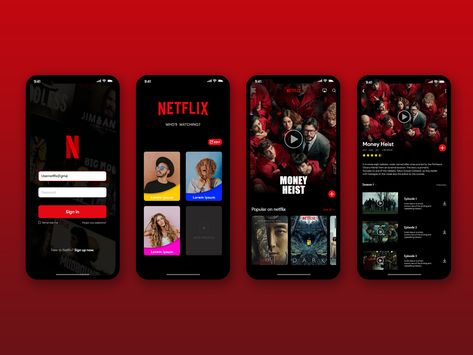 Movie App Ui Design, Netflix Redesign, Netflix Template, Netflix Design, Netflix Sign In, Netflix Phone, Netflix App, Movie App, Mobile Template