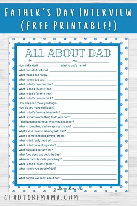 What I love most about these Father’s Day interview questions is that they are a perfect keepsake from your children. These Father's Day interview questions for kids are perfect for toddlers and older children! Plus, to make this interview even more straightforward, I’ve created a free printable for you to use. Grab the Father's Day interview questions free printable and use it year after year! #fathersdayideas #fathersdayinterview #fathersdaygiftsideas #fathersdaygiftfromkids #raisingkids Father’s Day Questions For Kids, Fathers Day Crafts For Older Kids, Dad Interview For Kids, Father’s Day Interview For Kids, Fathers Day Questions For Kids, Interview Questions For Kids, Crafts For Fathers Day, Make Paper Plane, Adalyn Grace