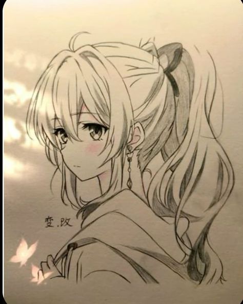 #Anime #Sketch Anime Ponytail, Comic Art Sketch, Art Painting Tools, Anime Drawing Books, Basic Drawing, Charcoal Art, Easy Drawings Sketches, Book Art Drawings, Anime Sketch