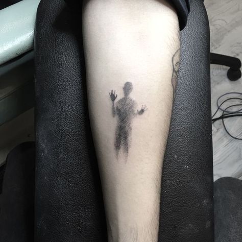 Shadow Man Tattoo, Men’s Abstract Tattoo, Shilloute Tattoos, Man Silhouette Tattoo, Shadow Person Tattoo, Ominous Tattoos, Shadow Figure Tattoo, Schizo Tattoos, Blurry Tattoo Design