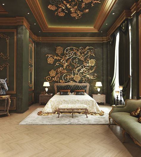 Speakeasy Aesthetic, 1920s Speakeasy, Royal Bedroom, Palace Interior, Luxury Bedroom Design, Luxury Bedroom Master, Classic Bedroom, Mansion Interior, Elegant Bedroom