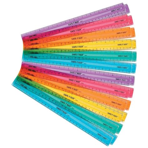 hand2mind 12 inch Multicolored, Transparent, Semiflexible Safe-T Plastic Rulers, Rainbow Plastic Rulers, Safety Ruler for Measurement, Safety Kids School Supplies, Straight Rulers (Pack of 24): AmazonSmile: Tools & Home Improvement Flexible Ruler, Clear Ruler, Teaching Money, Homeschool Supplies, Math Blocks, Classroom Management Tool, Kids School Supplies, Math School, Math Manipulatives