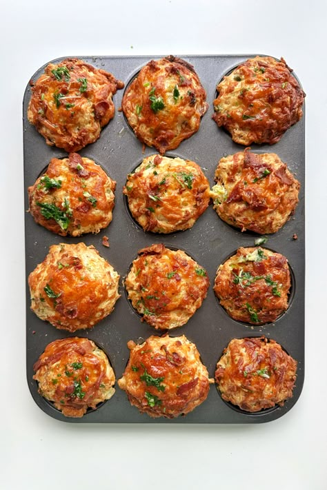 Cheese and Bacon Muffins (the best version) | Myriad Recipes Lunch Muffins Healthy, Bacon And Cheese Muffins Recipes, Bacon Cheese Muffins Breakfast Recipes, Savoury Breakfast Muffins Recipes, Bacon Breakfast Muffins, Savoury Muffin Recipes, Savoury Muffins Recipes Simple, Recipes With English Muffins Dinners, Bacon Egg And Cheese Muffins