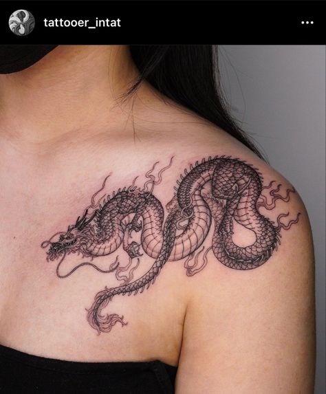 Dragon Shoulder Tattoo, Dragon Tattoo Shoulder, Tattoos 2024, Shoulder Tats, Red Dragon Tattoo, Henna Ideas, Dragon Tattoos, Dragon Tattoo Designs, Dragon Pictures