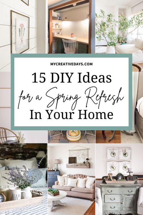 DIY Ideas for a Spring Refresh In Your Home - My Creative Days Update Home, Resource Furniture, Thrifted Decor, Herb Gardens, Spring Refresh, Terrarium Diy, Diy Spring, Diy Trends, 15 Diy