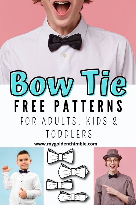 Bow Tie Pattern for Adults and Kids. Free Pattern & Tutorial. Leather Bow Tie Pattern, Bowtie Pattern Free For Men, Men’s Bow Tie Pattern, Free Bow Tie Pattern, How To Make Bow Ties For Men, Baby Bow Tie Pattern, How To Make A Bow Tie With Fabric, Bow Tie Sewing Pattern Free, How To Make A Bow Tie For Men