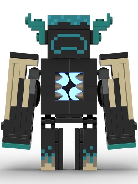 This is a LEGO rendition of The Warden from Minecraft. The goal for this small project was to keep as close to the... Minecraft Warden, Warden Minecraft, Minecraft Cool, Minecraft Lego, Minecraft Stickers, Lego Juniors, Minecraft Toys, Minecraft Coloring Pages, The Warden