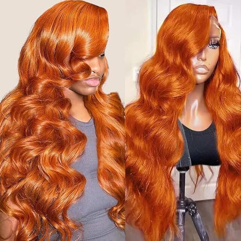 Ginger Body Wave Wig, Ginger Body Wave, Ginger Wig, Wigs Ideas, Body Wave Lace Front Wigs, 13x4 Lace Front Wig, Ginger Hair Color, Human Hair Color, Remy Human Hair Wigs