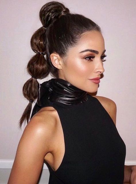 Bubble Pony, Ponytail Inspiration, Miss Universe 2012, Elegant Ponytail, Bubble Ponytail, Miss Usa, Olivia Culpo, Glitter Hair, Ponytail Styles