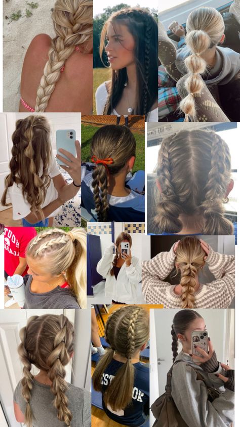 Race Day Hairstyles Running, Badminton Hairstyle, Cute Hairstyles For Sports, Braid Into Bun, Sporty Hair, Cute Sporty Hairstyles, Cute Hairstyles Updos, Soccer Hairstyles, Hairstyle Examples