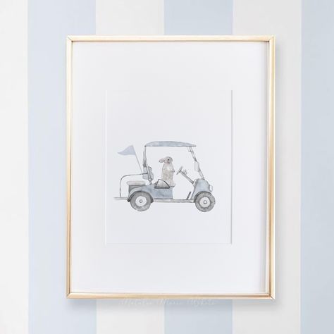 Bunny Golf Wall Art | Nursery Decor Golf | Golf Wall Art for Boys | Printable Art Golf Watercolor, Golf Nursery, Elephant Wall Art Nursery, Black Labrador Puppy, Elephant Decoration, Labrador Noir, Puppy Nursery, Golf Wall Art, Kids Nursery Art