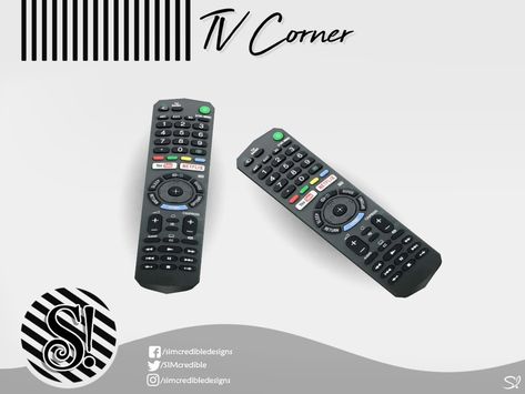 SIMcredible!'s TV corner remote Sims 4 Remote Cc, Sims 4 Google Home Cc, Sims 4 Cc Furniture Electronics, Sims 4 Alarm System Cc, Sims 4 Alpha Clutter, Home Decor Cc Sims 4, Sims 4 Nightstand Cc, Sims 4 Dorm Cc, Tv Corner