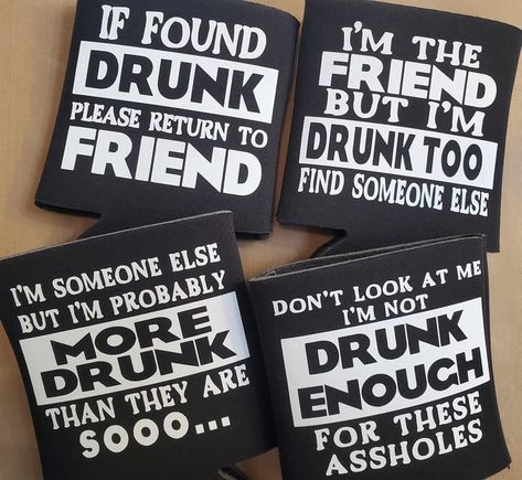 Funny Beer Koozies, Koozies Diy, Funny Koozies, Koozie Design, Beer Coozie, Beer Koozies, Cricut Projects Beginner, Wine Bottle Diy, Funny Shirt Sayings