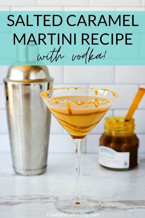 Salted Caramel Drinks, Baileys And Vodka, Salted Caramel Martini, Salted Caramel Vodka, Caramel Martini, Boozy Recipes, Sweet Martini, Easy Salted Caramel, Caramel Apple Martini