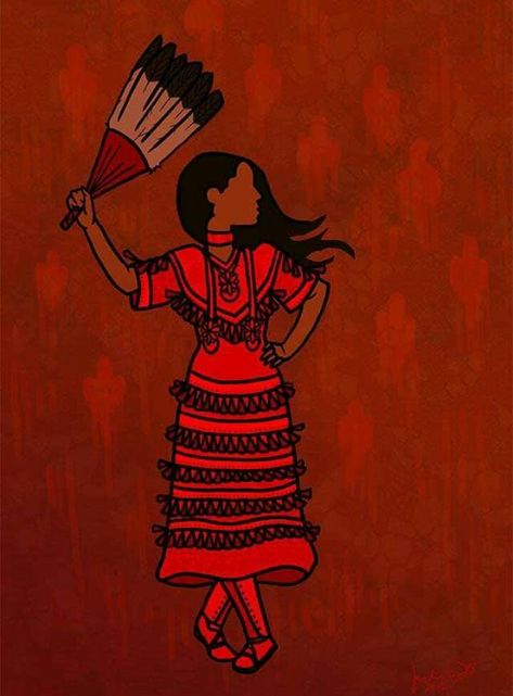 Earth Dress, Indigenous Pride, Mmiw Awareness, Native Drawings, Red Dress Day, Jingle Dress, Native Artwork, Native American Baskets, Forarm Tattoos