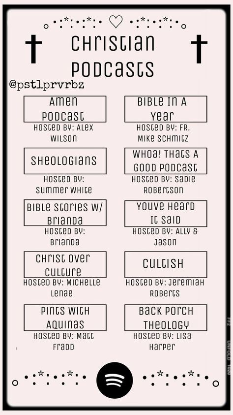 Bible Reading Order For Beginners, Bible Study Podcast, Best Christian Podcasts For Women, Christian Podcast Name Ideas, Bible Reading Plan For Teens, Bible Study Group Ideas, Christian Journaling Prompts, Christian Podcasts For Women, Christian Journal Prompts