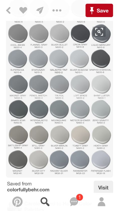 Shiny luster and tin foil Orion Grey Behr Paint, Behr Gray, Dark Gray Paint Colors, Perfect Grey Paint Color, Perfect Grey Paint, Gray Paint, Grey Paint, Grey Paint Colors, Grey Bedroom