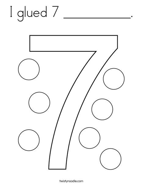 I glued 7 __________ Coloring Page - Twisty Noodle Number 7 Activity For Preschool, Number 7 Preschool Activities, Number 7 Activity, Number 7 Crafts For Preschoolers, Number 7 Activities, Number 7 Craft, Number 7 Activities For Preschool, Number 7 Worksheets For Preschool, Preschool Letter Crafts