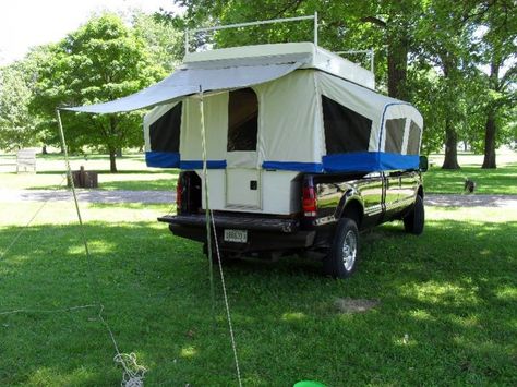 Camper Storage Ideas, Rooftop Tent Camping, Pickup Camping, Tent Camping Beds, Tent Trailers, Truck Camper Shells, Folding Campers, Pop Up Truck Campers, Truck Bed Tent