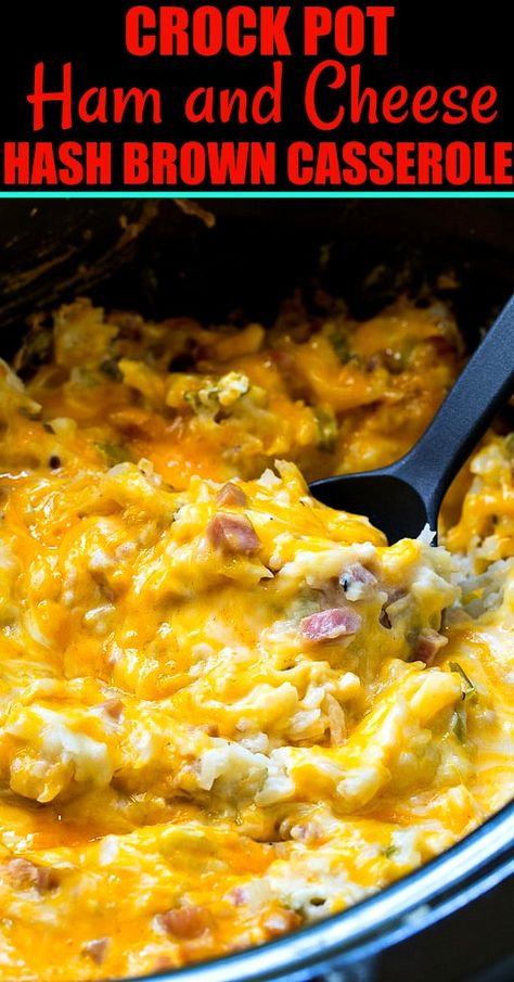 Crockpot Ham And Cheese Potatoes, Crock Pot Hashbrown Casserole Breakfast, Meals With Shredded Hashbrowns, Ham And Hashbrown Casserole Crockpot, Crock Pot Ham Casserole Recipes, Ham Hashbrown Casserole Dinners, Recipes Using Frozen Hashbrowns, Crockpot Ham And Potato Casserole, Hash Brown Crockpot