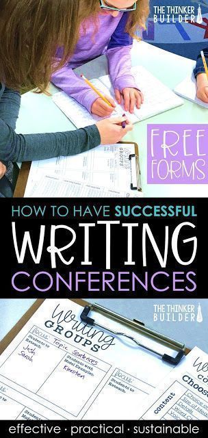 Learn all the ins and outs of creating a system of one-to-one writing conferences with you students, a system that not only helps each writer grow, but is also practical enough to sustain throughout the year. (Blog post from The Thinker Builder) Writing Conferences, Writing Forms, Third Grade Writing, 5th Grade Writing, 3rd Grade Writing, 2nd Grade Writing, Teacher Freebies, 4th Grade Writing, The Thinker