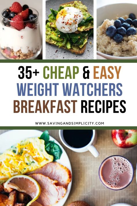 35+ easy to make and satisfying Weight Watchers breakfast recipes including egg bites, muffins, overnight oats and more. Smart Points meals.  Simple easy healthy breakfasts.  On the go breakfasts.  Quick meal ideas. Healthy family breakfasts. Make Ahead Ww Breakfast, Easy Ww Breakfast Ideas, Weight Watchers Breakfast On The Go, Low Point Weight Watchers Breakfast, Weight Watcher Breakfast Ideas, Easy Weight Watchers Breakfast, Weight Watchers Breakfast Ideas, Ww Breakfast Ideas, Cheap Easy Dinner Recipes