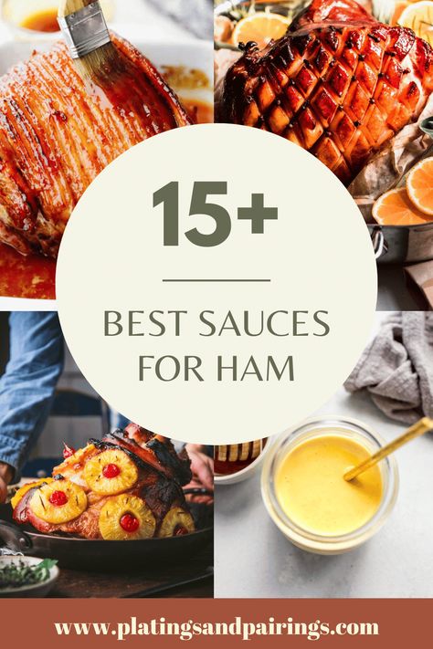 When you're serving ham, a flavorful sauce can take it to the next level. Here's 15+ tasty sauces for ham. Sauce For Thanksgiving Ham, Parsley Sauce For Ham, Ham Garnish Ideas, Baked Ham Sauce Recipes, Sauce For Easter Ham, Sauce For Spiral Ham, Orange Sauce For Ham, Fruit Cocktail Sauce For Ham, Sauces For Ham Slices