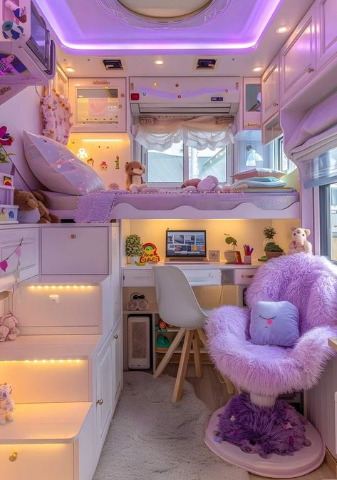 Luxury Room Aesthetic, Aesthetic At Night, Girly Aesthetics, Most Beautiful Homes, Bad Room, Purple Room, Dream Bedroom Inspiration, Amazing Houses, Small Room Design Bedroom