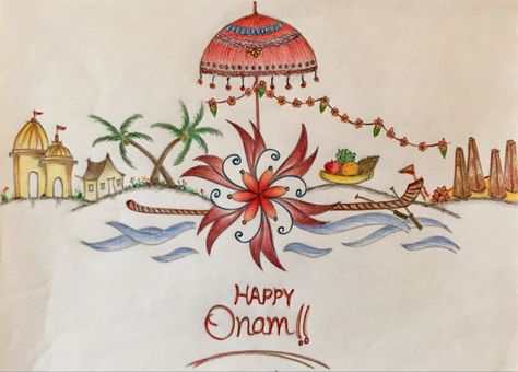 Onam 2020 Onam Drawing, Drawing Ideas Pencil, Onam Celebration, Happy Onam, Color Pencil Drawing, Color Pencil, Pencil Drawing, Animals For Kids, Drawing Ideas