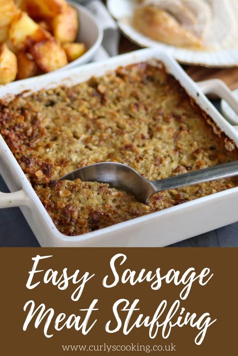 Easy Sausage Meat Stuffing is the perfect side dish to any roast dinner. It is incredibly simple to make and will take your roast dinner to the next level. Sausage Meat Stuffing Recipes, Easy Sausage Stuffing, Sausage Meat Recipes, Sausage Meat Stuffing, Corned Beef Pie, Sausage Dressing, Meat Stuffing, Christmas Stuffing, Sausage Stuffing Recipe