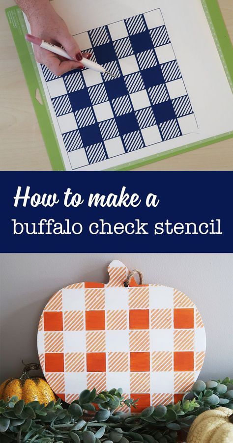 How to make a buffalo check stencil with vinyl and your cricut. Sewing Studio Ideas, Paint Plaid, Plaid Diy, Sewing Christmas, Cricut Stencils, Weekend Crafts, Trendy Sewing, Industrial Vintage, Studio Ideas