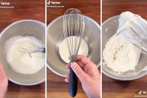 This Viral Video Shows You How to Whisk the Right Way Making Whipped Cream, Homemade Waffles, Kitchen Help, Cooking 101, Pretty Kitchen, Whisks, Cooking Class, Food Tips, Viral Video