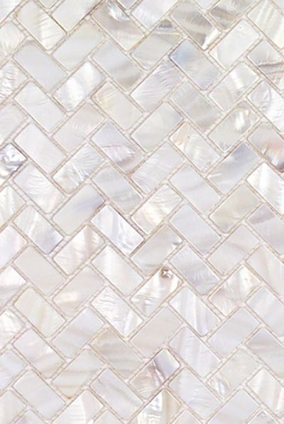 White And Tan Backsplash Kitchen, Pearlescent Tiles Bathroom, Pearl White Backsplash, Kitchen Backsplash With White Cabinets Gold Hardware, Mosaic Tiles For Kitchen Wall, Pearlescent Tiles Kitchen, Pearl Bathroom Tile, Kitchen Backsplash Tiles Texture, Pearl Shower Tile