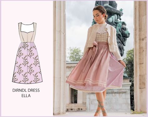 Drindl Dress Pattern, Dirndl Dress Pattern, Dirndl Pattern, Drindl Dress, Costume Sewing, German Dress, Fairy Outfit, Start Sewing, Making Clothing