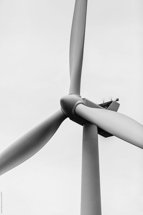 Wind Turbine Closeup by Giorgio Magini for Stocksy United Wind Turbine Aesthetic, Wind Turbine Art, Wind Turbines Art, Home Wind Power, Wind Logo, Home Wind Turbine, Wind Design, Wind Turbine Blades, Wind Turbine Generator