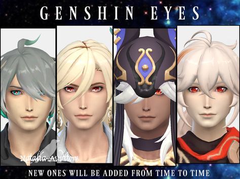 Genshin Impact Eyes, Genshin Eyes, Kaveh Cosplay, Sim4 Cc, Sims 4 Anime, Club Romance, The Sims 4 Packs, Sims Four, Sims4 Cc