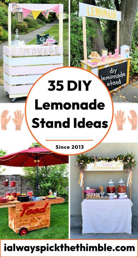 Lemonade Booth Ideas, Build Your Own Lemonade Stand, Lemonade Table Ideas, Cute Lemonade Stand Ideas Diy, Collapsible Lemonade Stand, Wood Lemonade Stand, How To Build A Lemonade Stand Diy, Build A Lemonade Stand Easy Diy, Lemonade Stands Diy