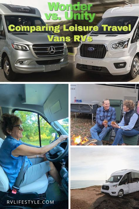 When it comes to buying RVs, a lot of RVers debate between Wonder vs Unity. Both of these Class C motorhomes are from Leisure Travel Vans. We've owned both. Here's a head-to-head comparison! #leisuretravelvans #leisurevans #travelvans #rvlifestyle #rvtravel #camping via @rvlifestylemike Leisure Travel Vans, Travel Vans, Wonder Twins, Camper Van Life, Class B Rv, Rv Van, Class C Motorhomes, Rv Lifestyle, Travel Van