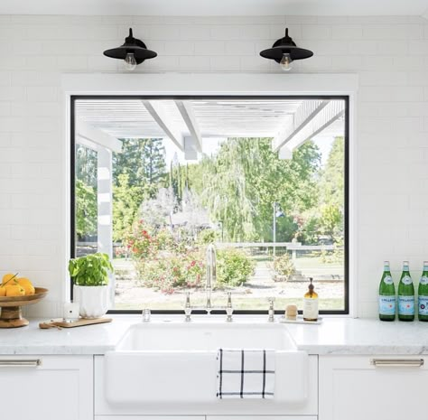 Window Above Kitchen Sink, Window Over Kitchen Sink, Window Above Sink, Above Kitchen Sink, Window Over Sink, Kitchen Sink Window, Style Me Pretty Living, Picture Window, French Style Homes