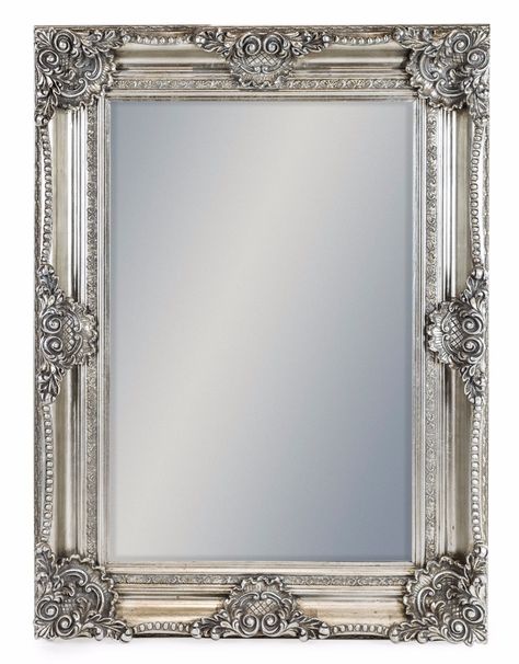 Traditional Silver French Mirror - Buy from the French Furniture Specialist: Nicky Cornell, Shabby Chic Furniture Specialists Deco Powder Room, Art Deco Powder Room, Powder Room Art, Landing Ideas, French Painted Furniture, Shabby Chic Bedroom Furniture, Silver Furniture, Overmantle Mirror, Classic Mirror