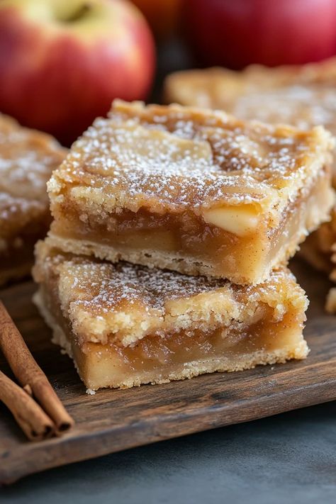 Looking for a sweet treat that screams fall? These apple pie bars are simple, satisfying, and loaded with cinnamon-spiced apples. 🍎✨ #ApplePieLovers #FallDessertIdeas #BakingMadeEasy #AppleGoodness #AutumnSweets Fresh Apple Desserts Easy 3 Ingredients, Apple Pie Like Desserts, Pioneer Woman Apple Pie Bars, Apple Pie Bars Using Store Bought Crust, Snickerdoodle Apple Pie Bars, Quick And Easy Thanksgiving Desserts Simple, Apple Pie Blondie Bars, Apple Fritter Bars, Apple Pie For A Crowd